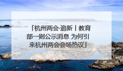 杭州两会·追新丨教育部一则公示消息 为何引来杭州两会会场热议