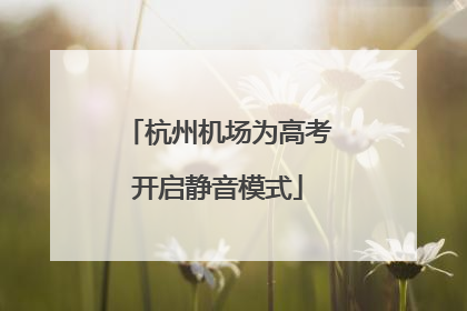 杭州机场为高考开启静音模式