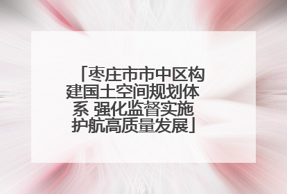 枣庄市市中区构建国土空间规划体系 强化监督实施护航高质量发展