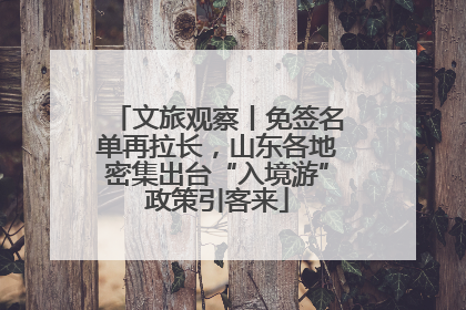 文旅观察丨免签名单再拉长，山东各地密集出台“入境游”政策引客来
