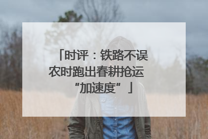 时评：铁路不误农时跑出春耕抢运“加速度”