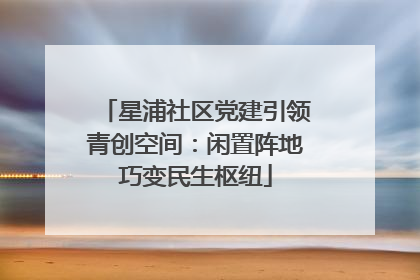 星浦社区党建引领青创空间：闲置阵地巧变民生枢纽