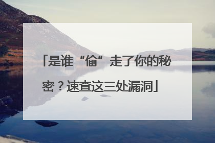 是谁“偷”走了你的秘密？速查这三处漏洞