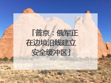普京：俄军正在边境沿线建立安全缓冲区