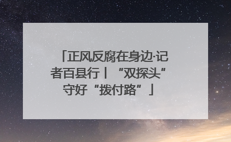 正风反腐在身边·记者百县行丨“双探头”守好“拨付路”
