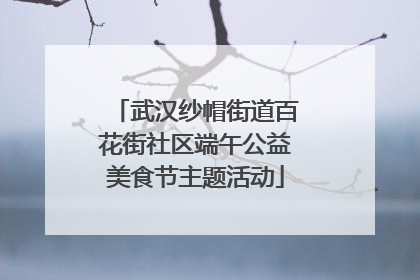 武汉纱帽街道百花街社区端午公益美食节主题活动