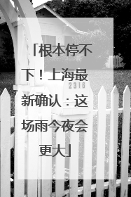 根本停不下！上海最新确认：这场雨今夜会更大