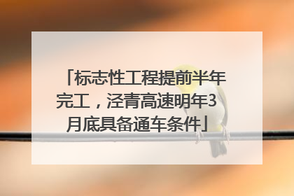标志性工程提前半年完工，泾青高速明年3月底具备通车条件