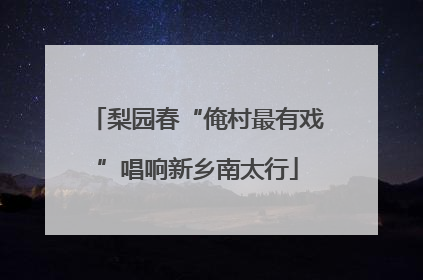 梨园春“俺村最有戏”唱响新乡南太行