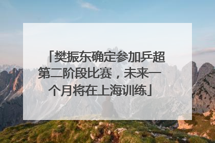 樊振东确定参加乒超第二阶段比赛，未来一个月将在上海训练