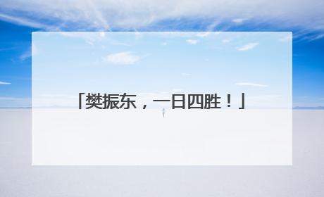 樊振东，一日四胜！