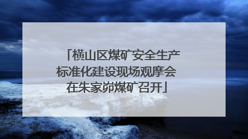 横山区煤矿安全生产标准化建设现场观摩会在朱家峁煤矿召开