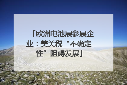 欧洲电池展参展企业：美关税“不确定性”阻碍发展