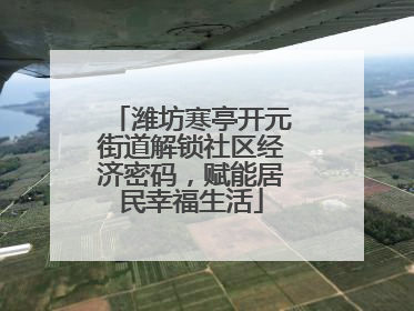 潍坊寒亭开元街道解锁社区经济密码，赋能居民幸福生活