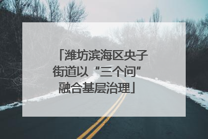 潍坊滨海区央子街道以“三个问”融合基层治理
