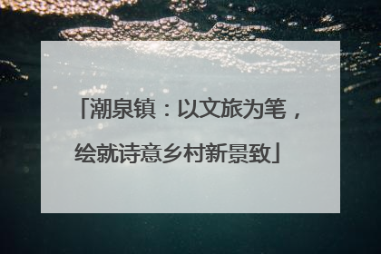 潮泉镇：以文旅为笔，绘就诗意乡村新景致