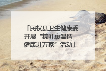 民权县卫生健康委开展“粽叶裹温情 健康进万家”活动