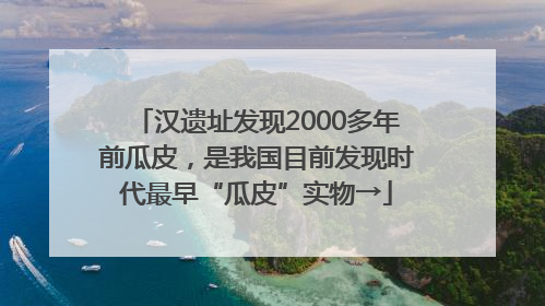 汉遗址发现2000多年前瓜皮，是我国目前发现时代最早“瓜皮”实物→