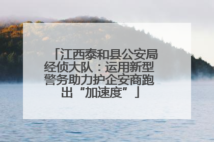 江西泰和县公安局经侦大队：运用新型警务助力护企安商跑出“加速度”