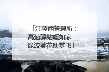 江陵西管理所：高速驿站暖如家 绿波葵花助梦飞