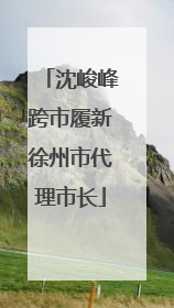 沈峻峰跨市履新徐州市代理市长
