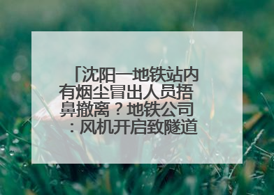 沈阳一地铁站内有烟尘冒出人员捂鼻撤离？地铁公司：风机开启致隧道灰尘飘散至站内