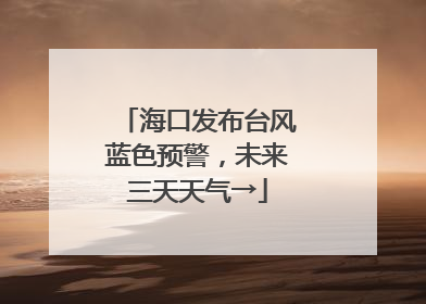 海口发布台风蓝色预警，未来三天天气→