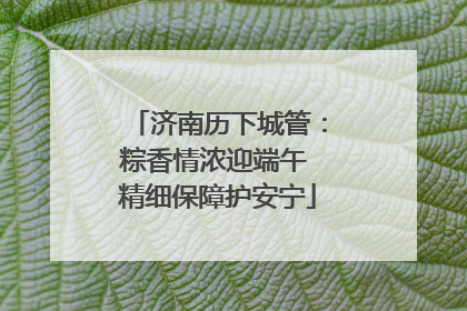 济南历下城管：粽香情浓迎端午 精细保障护安宁