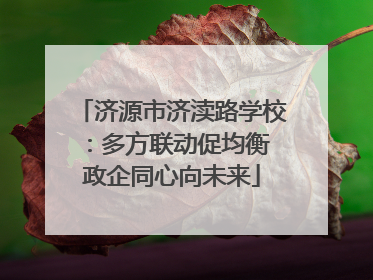 济源市济渎路学校：多方联动促均衡 政企同心向未来