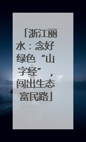 浙江丽水：念好绿色“山字经”，闯出生态富民路