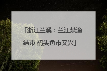 浙江兰溪：兰江禁渔结束 码头鱼市又兴