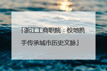 浙江工商职院：校地携手传承城市历史文脉