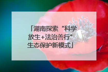 湖南探索“科学放生+法治善行”生态保护新模式