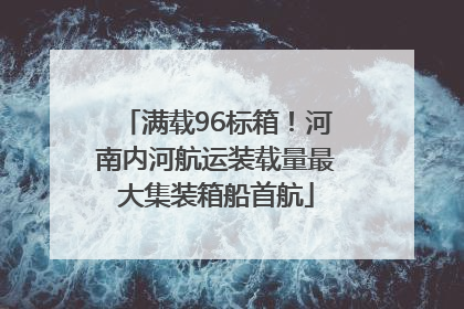 满载96标箱！河南内河航运装载量最大集装箱船首航
