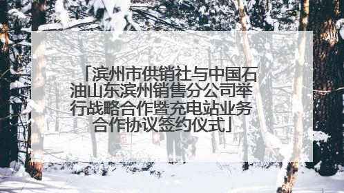 滨州市供销社与中国石油山东滨州销售分公司举行战略合作暨充电站业务合作协议签约仪式