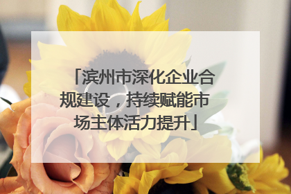 滨州市深化企业合规建设，持续赋能市场主体活力提升