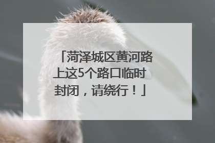 菏泽城区黄河路上这5个路口临时封闭，请绕行！