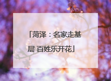 菏泽：名家走基层 百姓乐开花