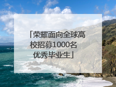 荣耀面向全球高校招募1000名优秀毕业生