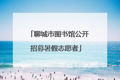 聊城市图书馆公开招募暑假志愿者