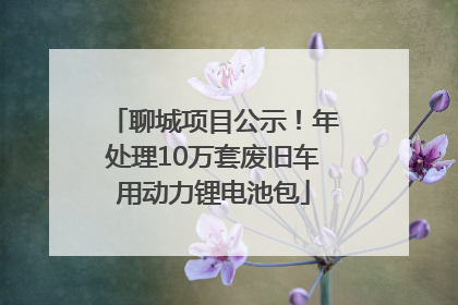 聊城项目公示！年处理10万套废旧车用动力锂电池包