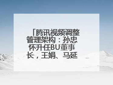 腾讯视频调整管理架构：孙忠怀升任BU董事长，王娟、马延琨任联席总裁