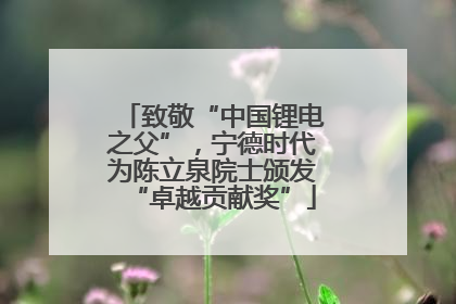 致敬“中国锂电之父”，宁德时代为陈立泉院士颁发“卓越贡献奖”