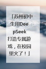苏州初中生用DeepSeek打造专属游戏，在校园里火了！