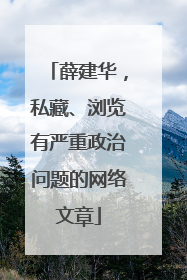 薛建华，私藏、浏览有严重政治问题的网络文章