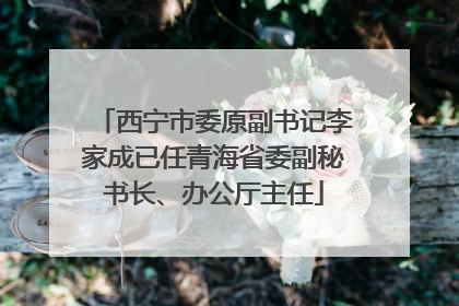 西宁市委原副书记李家成已任青海省委副秘书长、办公厅主任