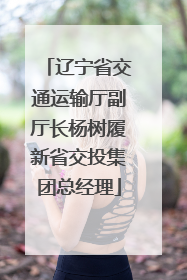 辽宁省交通运输厅副厅长杨树履新省交投集团总经理