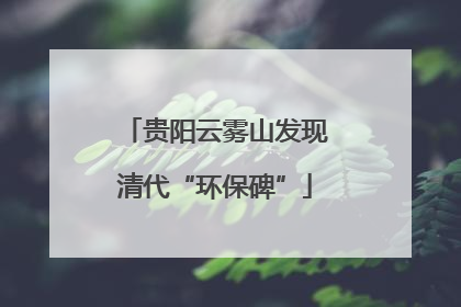 贵阳云雾山发现清代“环保碑”