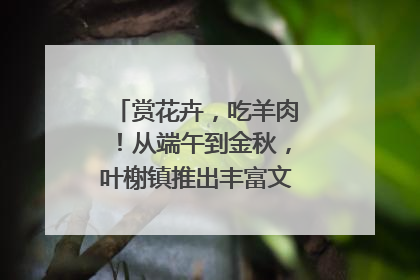 赏花卉，吃羊肉！从端午到金秋，叶榭镇推出丰富文旅活动邀您爽玩