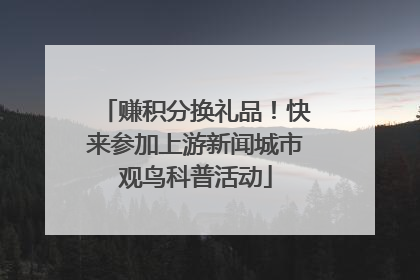 赚积分换礼品！快来参加上游新闻城市观鸟科普活动
